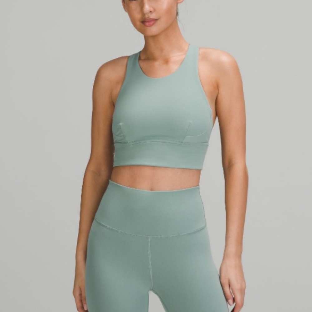 Misty Glade Wunder Train Long Line Bra Medium Support C/D Cup Size 10 lululemon